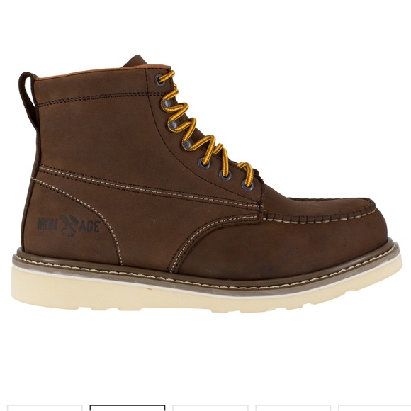 IRON AGE men’s REINFORCER MEN'S BROWN 6" WEDGE WORK BOOT IA5061 - Picture 2 of 15